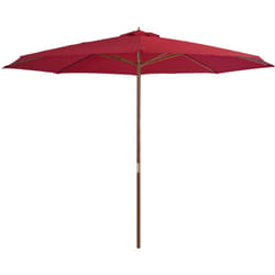 Ombrellone da Esterni con Palo in Legno 350 cm Rosso Borgogna