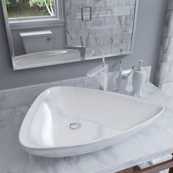 Vidaxl - Lavabo, Lavandino Triangolare in Ceramica Bianco 645x455x115 mm 4170