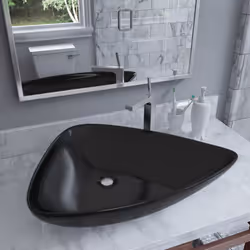 Questo lavandino in ceramica di alta qualità darà un tocco di stile al bagno, al gabinetto o alla toilette per signore. È car ...