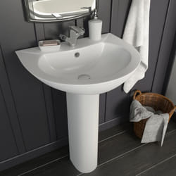 Lavabo, Lavandino a Colonna in Ceramica Bianca 520x440x190 mm Vidaxl 5097