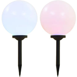 Lampade Solari da Esterni Sferiche 2 pz led rgb 30 cm Vidaxl