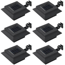 Lampade Solari da Esterni 6 pz a led Quadrate 12 cm Nero Vidaxl 15557