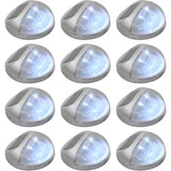 Lampade Solari da Parete da Esterni a led 12 pz Rotonde Argento Vidaxl 71881