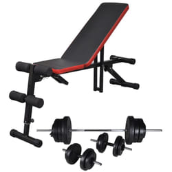 Panca Reclinabile con Bilanciere e Set di Manubri da 60,5 kg vidaXL 70921