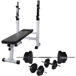 Panca Reclinabile con Rack Bilanciere e Set Manubri 60,5 kg vidaXL 61888