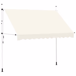 vidaXL Tenda da Sole Retrattile Manuale 300 cm Crema - Vista aggiuntiva 2