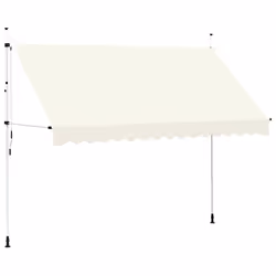 vidaXL Tenda da Sole Retrattile Manuale 350 cm Crema - Vista aggiuntiva 2