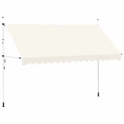 vidaXL Tenda da Sole Retrattile Manuale 400 cm Crema - Vista aggiuntiva 2