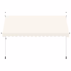 vidaXL Tenda da Sole Retrattile Manuale 400 cm Crema - Vista aggiuntiva 3
