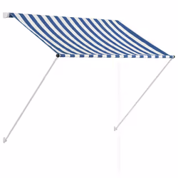 vidaXL Tenda da Sole Retrattile 150x150 cm Blu e Bianco - Vista aggiuntiva 2