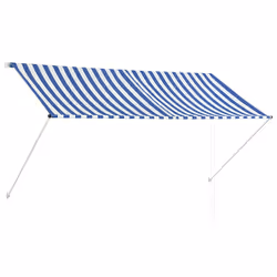 vidaXL Tenda da Sole Retrattile 250x150 cm Blu e Bianco - Vista aggiuntiva 2