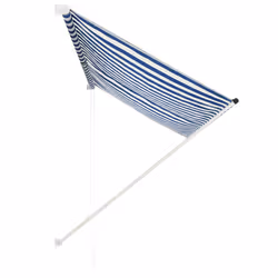 vidaXL Tenda da Sole Retrattile 250x150 cm Blu e Bianco - Vista aggiuntiva 3