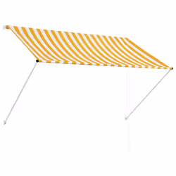 vidaXL Tenda da Sole Retrattile 200x150 cm Giallo e Bianco - Vista aggiuntiva 2