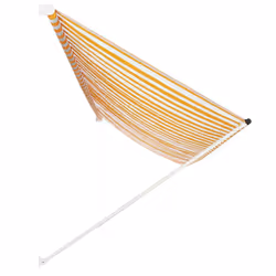 vidaXL Tenda da Sole Retrattile 400x150 cm Giallo e Bianco - Vista aggiuntiva 3