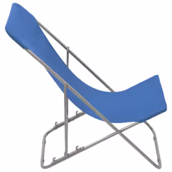 VidaXL 44358 sedia da esterno Terrazzo Oxford, Cloruro di polivinile (PVC), Acciaio Blu - Vista aggiuntiva 4