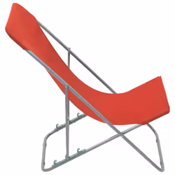 VidaXL 44360 sedia da esterno Terrazzo Oxford, Cloruro di polivinile (PVC), Acciaio Rosso - Vista aggiuntiva 4