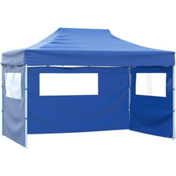Tenda Pieghevole con 3 Pareti 3x4.5 m Blu in Tessuto Resistente e acciaio vari colori colore : Blu