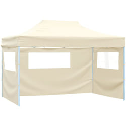Tenda Pieghevole con 3 Pareti 3x4,5 m Crema vidaXL 51522