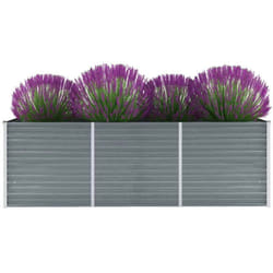Vidaxl - Letto Rialzato da Giardino Acciaio Zincato 240x80x77 cm Grigio