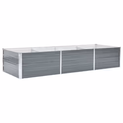 vidaXL Letto Rialzato Giardino in Acciaio Zincato 240x80x45 cm Grigio - Vista aggiuntiva 2