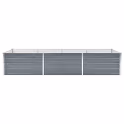 vidaXL Letto Rialzato Giardino in Acciaio Zincato 240x80x45 cm Grigio - Vista aggiuntiva 3