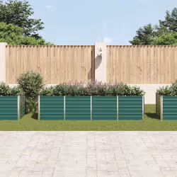 vidaXL Letto Rialzato Giardino in Acciaio Zincato 320x80x77 cm Verde - Vista aggiuntiva 3