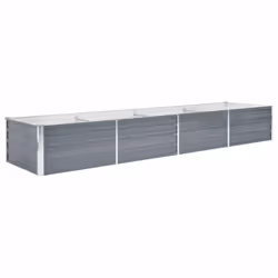 vidaXL Letto Rialzato Giardino in Acciaio Zincato 320x80x45 cm Grigio - Vista aggiuntiva 2