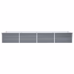 vidaXL Letto Rialzato Giardino in Acciaio Zincato 320x80x45 cm Grigio - Vista aggiuntiva 3