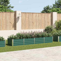vidaXL Letto Rialzato Giardino in Acciaio Zincato 320x80x45 cm Verde