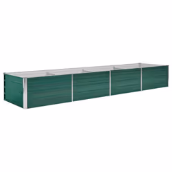 vidaXL Letto Rialzato Giardino in Acciaio Zincato 320x80x45 cm Verde - Vista aggiuntiva 2