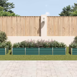 vidaXL Letto Rialzato Giardino in Acciaio Zincato 320x80x45 cm Verde - Vista aggiuntiva 3