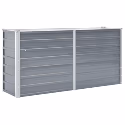 vidaXL Letto Rialzato Giardino in Acciaio Zincato 160x40x77 cm Grigio - Vista aggiuntiva 2