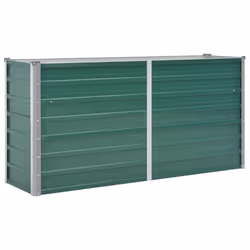 vidaXL Letto Rialzato Giardino in Acciaio Zincato 160x40x77 cm Verde - Vista aggiuntiva 2