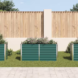 vidaXL Letto Rialzato Giardino in Acciaio Zincato 160x40x77 cm Verde - Vista aggiuntiva 3
