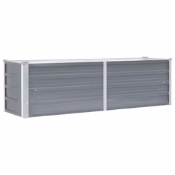vidaXL Letto Rialzato Giardino in Acciaio Zincato 160x40x45 cm Grigio - Vista aggiuntiva 2