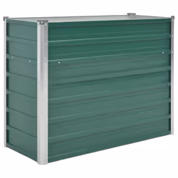 vidaXL Letto Rialzato Giardino in Acciaio Zincato 100x40x77 cm Verde - Vista aggiuntiva 2