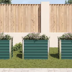 vidaXL Letto Rialzato Giardino in Acciaio Zincato 100x40x77 cm Verde - Vista aggiuntiva 3
