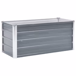vidaXL Letto Rialzato Giardino in Acciaio Zincato 100x40x45 cm Grigio - Vista aggiuntiva 2