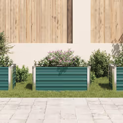 vidaXL Letto Rialzato Giardino in Acciaio Zincato 100x40x45 cm Verde - Vista aggiuntiva 3