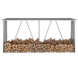 vidaXL Capannone da Giardino in Acciaio Zincato 330x84x152cm Grigio