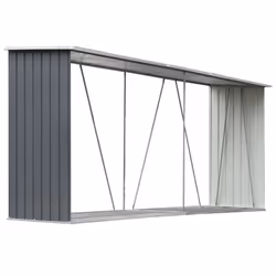 vidaXL Capannone da Giardino in Acciaio Zincato 330x84x152cm Grigio - Vista aggiuntiva 2
