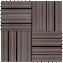 Questo set di piastrelle per decking in WPC, con una dimensione della singola piastrella di 30 x 30 cm, è composto da 11 pezz ...