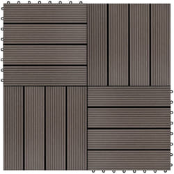 Vidaxl - Piastrelle per Decking in wpc 11 pz 30x30cm 1mq Marrone Scuro