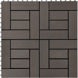 Piastrelle per Decking in wpc 11 pz 30x30cm 1mq Marrone Scuro Vidaxl 63824