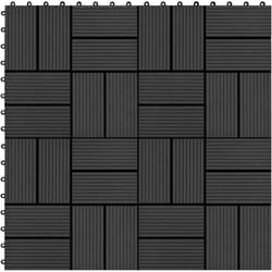 Vidaxl - Piastrelle per Decking in wpc 11 pz 30x30cm 1 mq Nero 82413