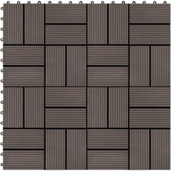 vidaXL Piastrelle per Decking in WPC 11 pz 30x30cm 1mq Marrone Scuro