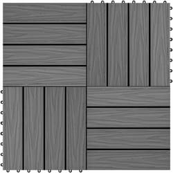 Piastrella Decking in wpc 11 pz 30x30 cm 1 mq piastrelle per pavimenti vari colori colore : grigio
