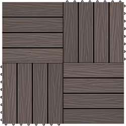 Il set di piastrelle in WPC dalle goffrature profonde, con le dimensioni individuali di 30 x 30 cm, è composto da 11 pezzi e  ...