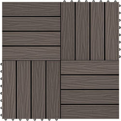 Piastrelle 11 pz Goffrature WPC 30x30 cm 1 mq Marrone Scuro vidaXL 64337
