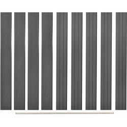 Set 9 pannelli di ricambio per recinzioni esterne in pwc da 170 cm vari colori colore: Grigio